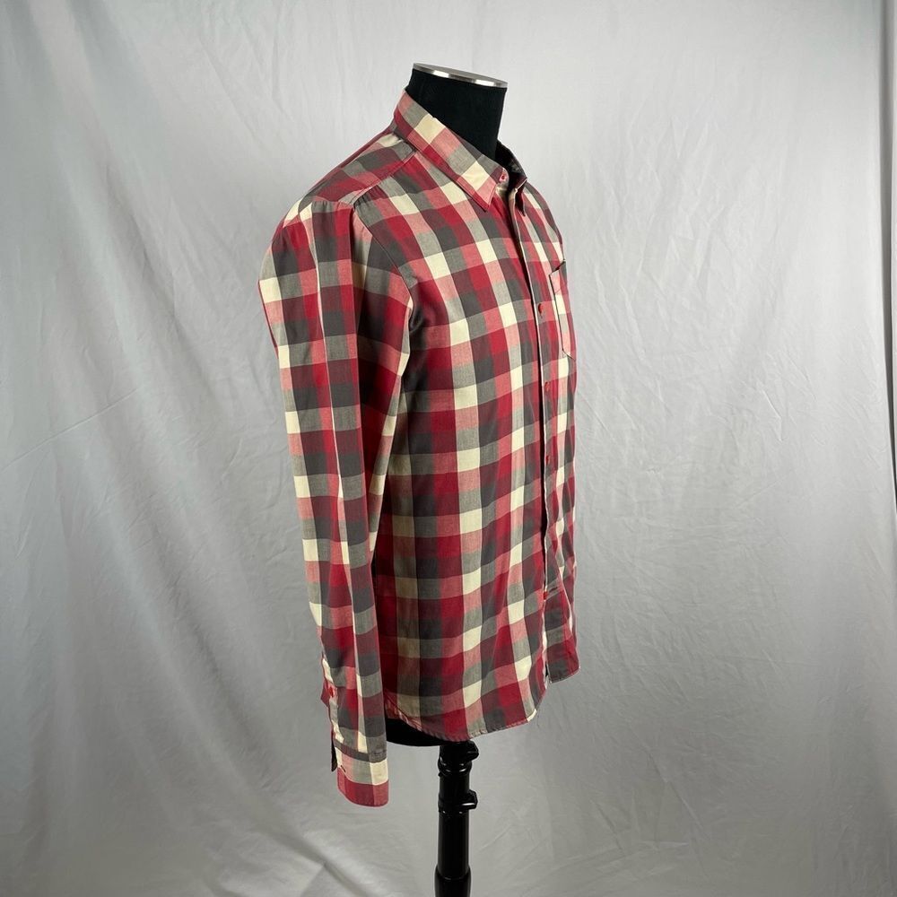 Volcom Checkered Cotton Blend Button Front Shirt … - image 2